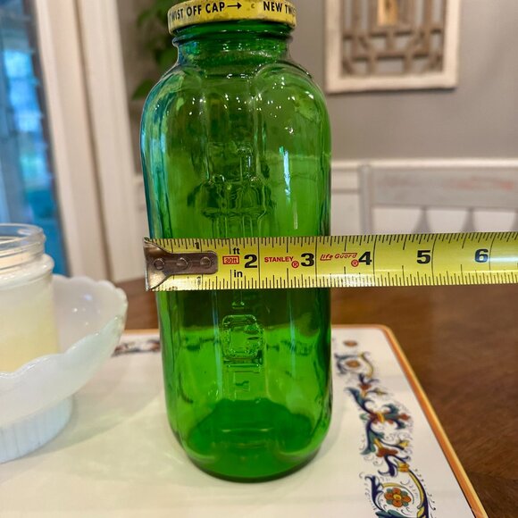 vintage green glass refrigerator bottle - Picture 7 of 7